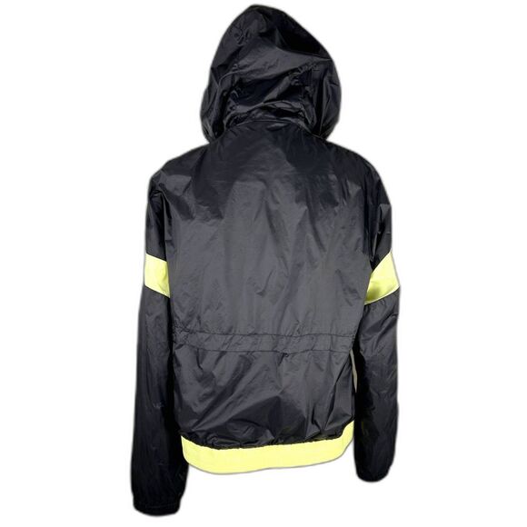 Hilfiger Windbreaker Lined Wm Sz M Navy Blue & Neon Yellow Accents Soft Fabric - Picture 4 of 16